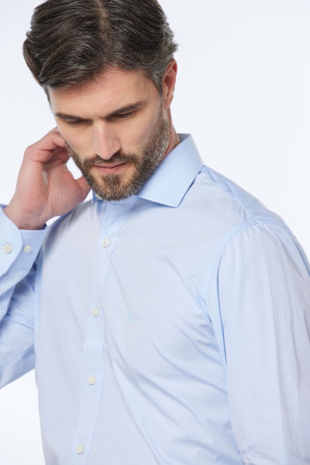 CAMISA ENTALLADA Celeste