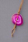 Simple Ágata Necklaces Fucsia