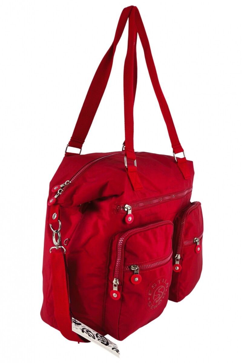 Bolso grande con bolsillos Bolso grande con bolsillos rojo