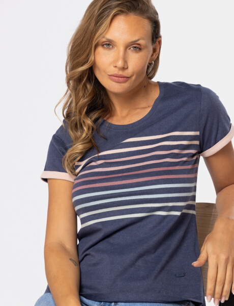 REMERA RAYADA Azul
