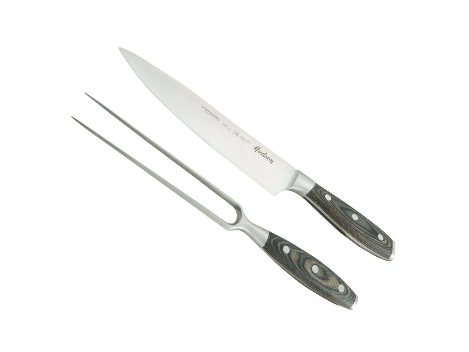 Set De Cuchillo Con Tenerdor 8 Linea Hudson Mango De Madera 