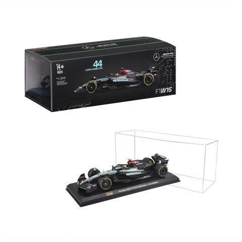 Auto Bburago Formula 1 Mercedes Benz con Exhibidor Escala 1:24 Lewis Hamilton