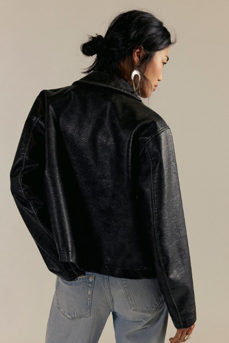 HERA VEGAN LEATHER JACKET Negro