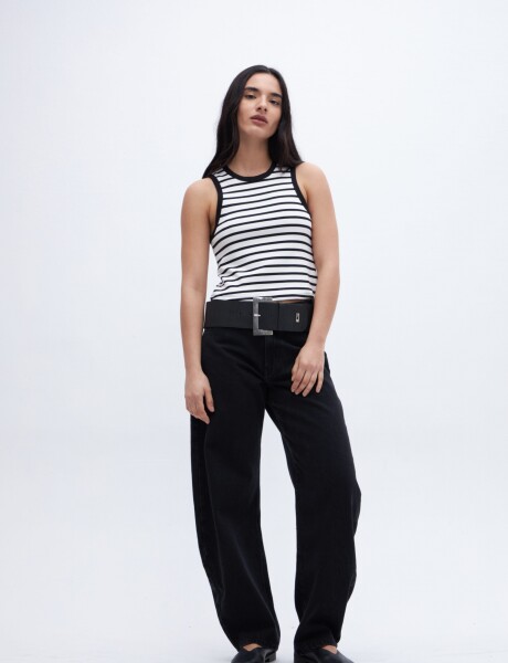 Musculosa Vita Rayas negra