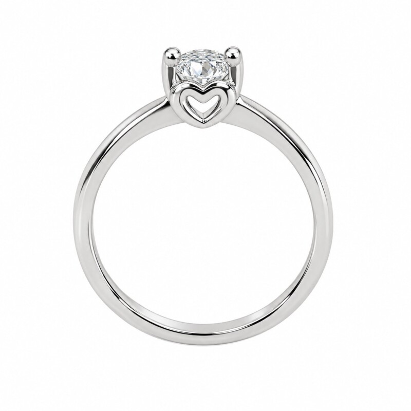 Anillo solitario con zirconia y corazón Anillo solitario con zirconia y corazón