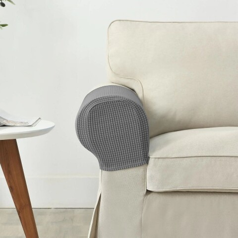 Fundas reposabrazos de sillón gris