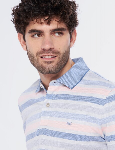 REMERA POLO RAYADA Gris