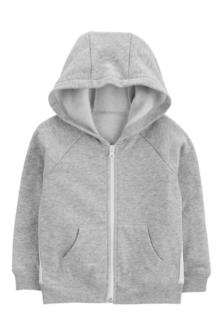 Campera de algodón con felpa, con franjas laterales, gris Sin color