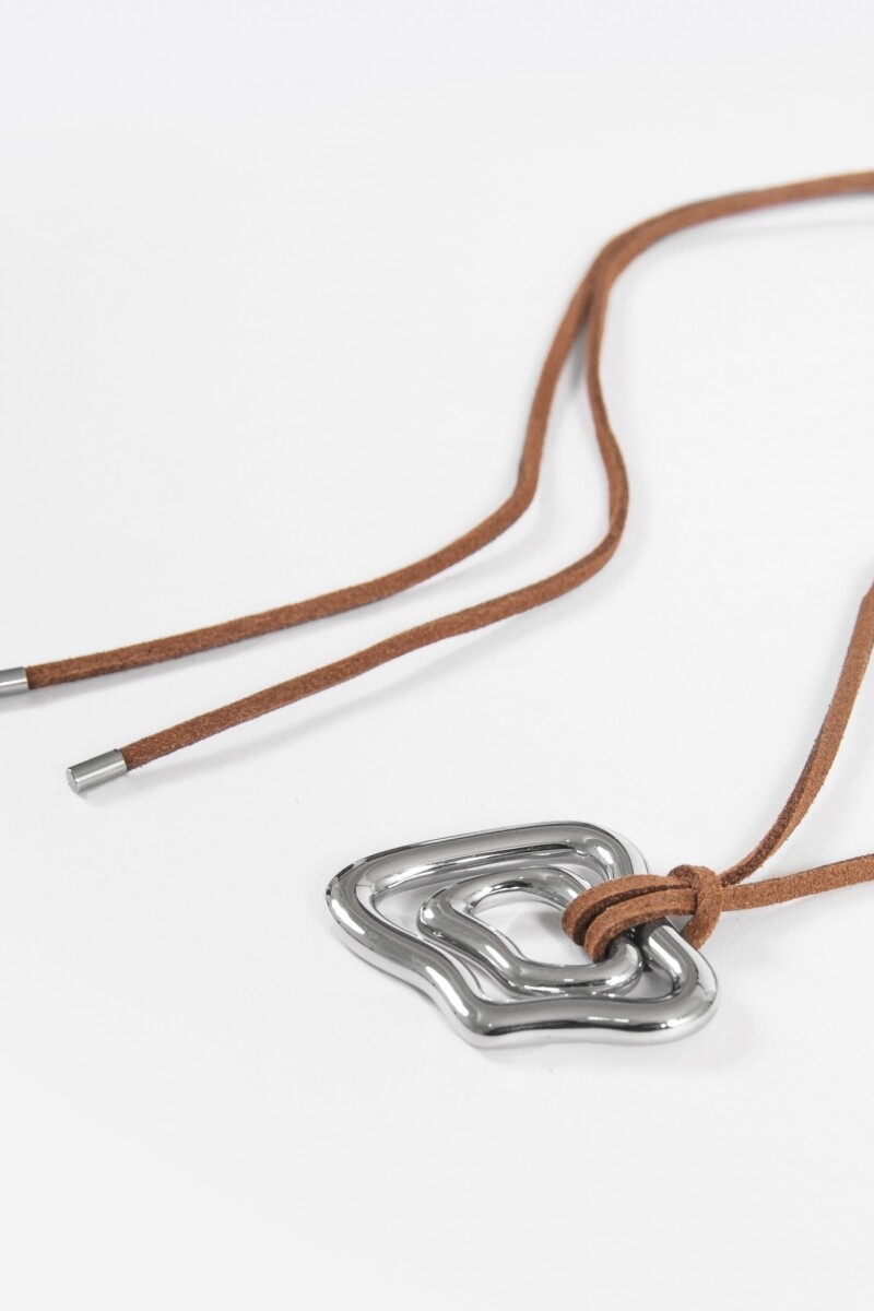 Collar cord dije irregular acero plateado