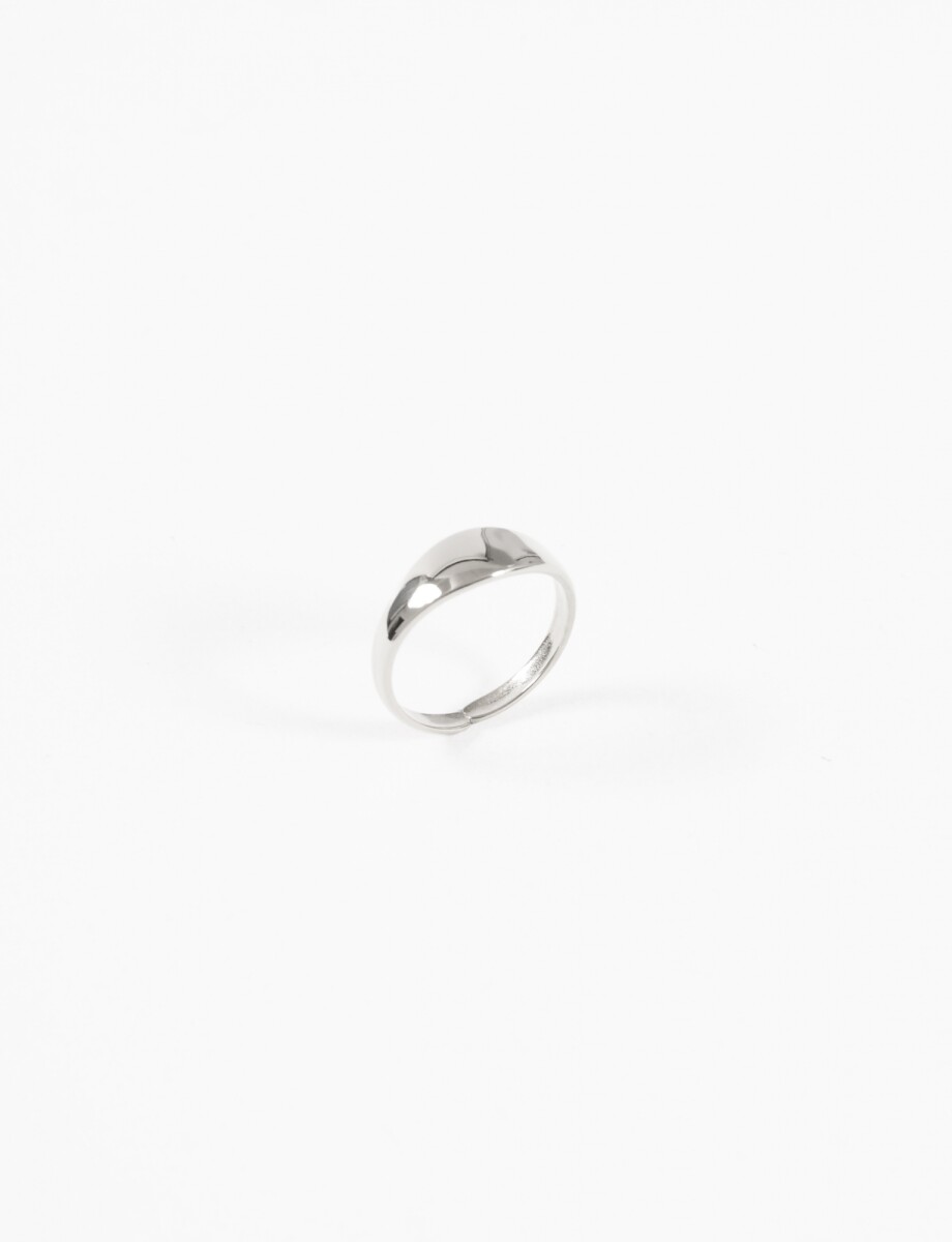 Anillo acero ajustable curvo - plateado 