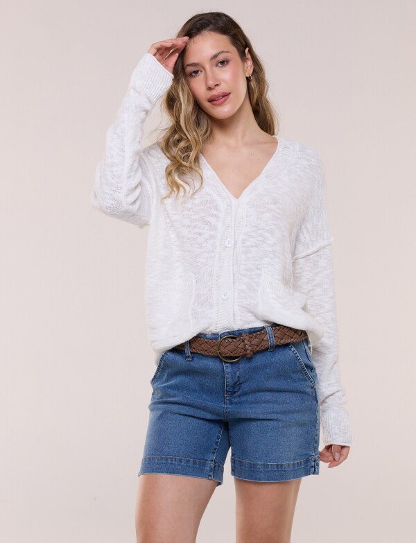 Cardigan Algodón Holgado CRUDO