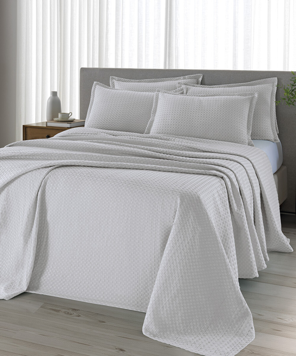 Juego Colcha y Funda Dohler Provenza 1 Plaza 100% Microfibra - GRIS 