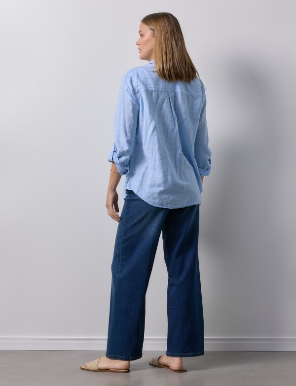 Camisa Lino CELESTE