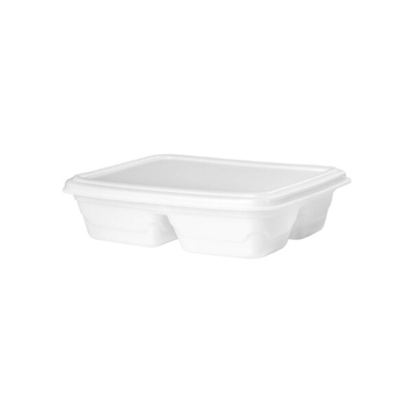 MARMITA 3 DIVISIONES.CON TAPA 21X16X5 750ML BLANCO