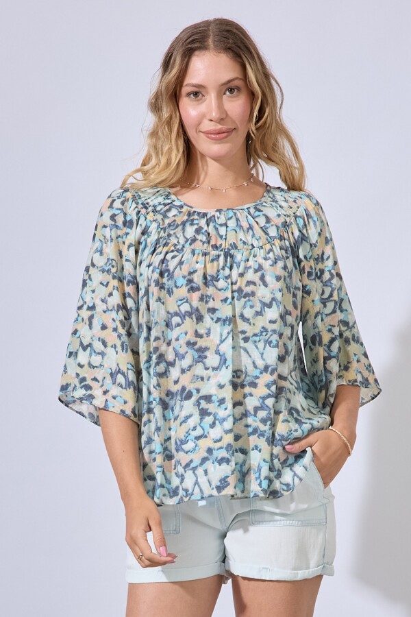 Blusa Print MULTI/CELESTE