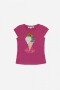 Remera m/c con estampa de helado FUCSIA