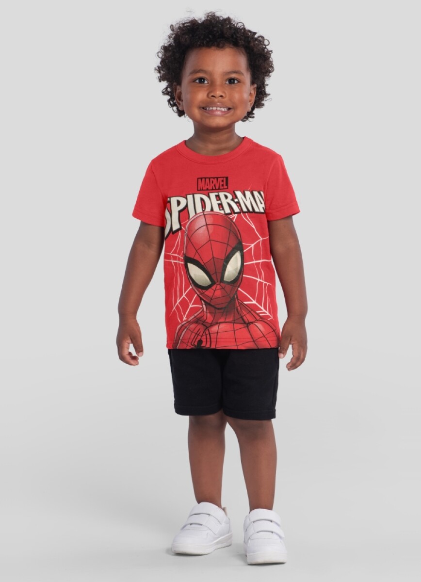 Remera infantil con serigrafia de Spiderman - Rojo 
