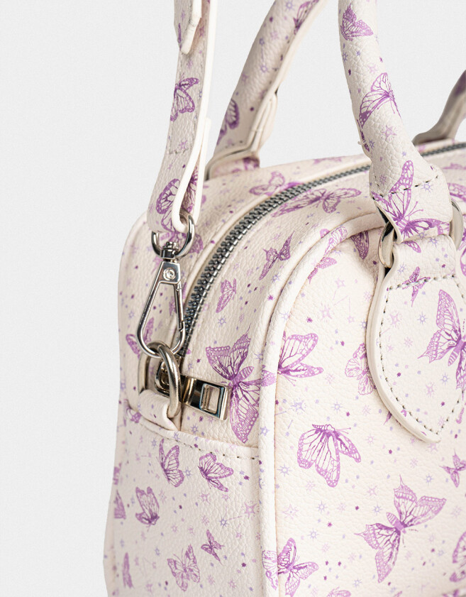 Bowling Estampados Cartera Bowling Mariposas - Blanco Crudo