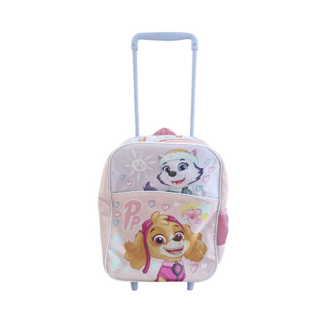 Mochila Infantil Paw Patrol Con Carro Tafeta Chica 35 X 26 Cm Coral