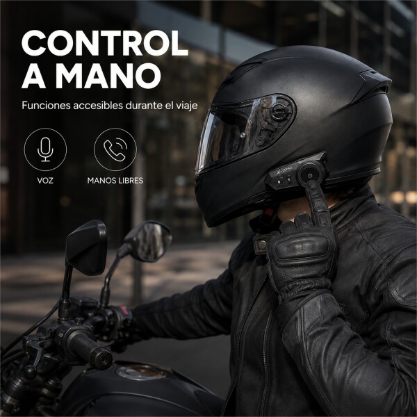 Intercomunicador Bluetooth X15 Pro para Casco de Moto Negro