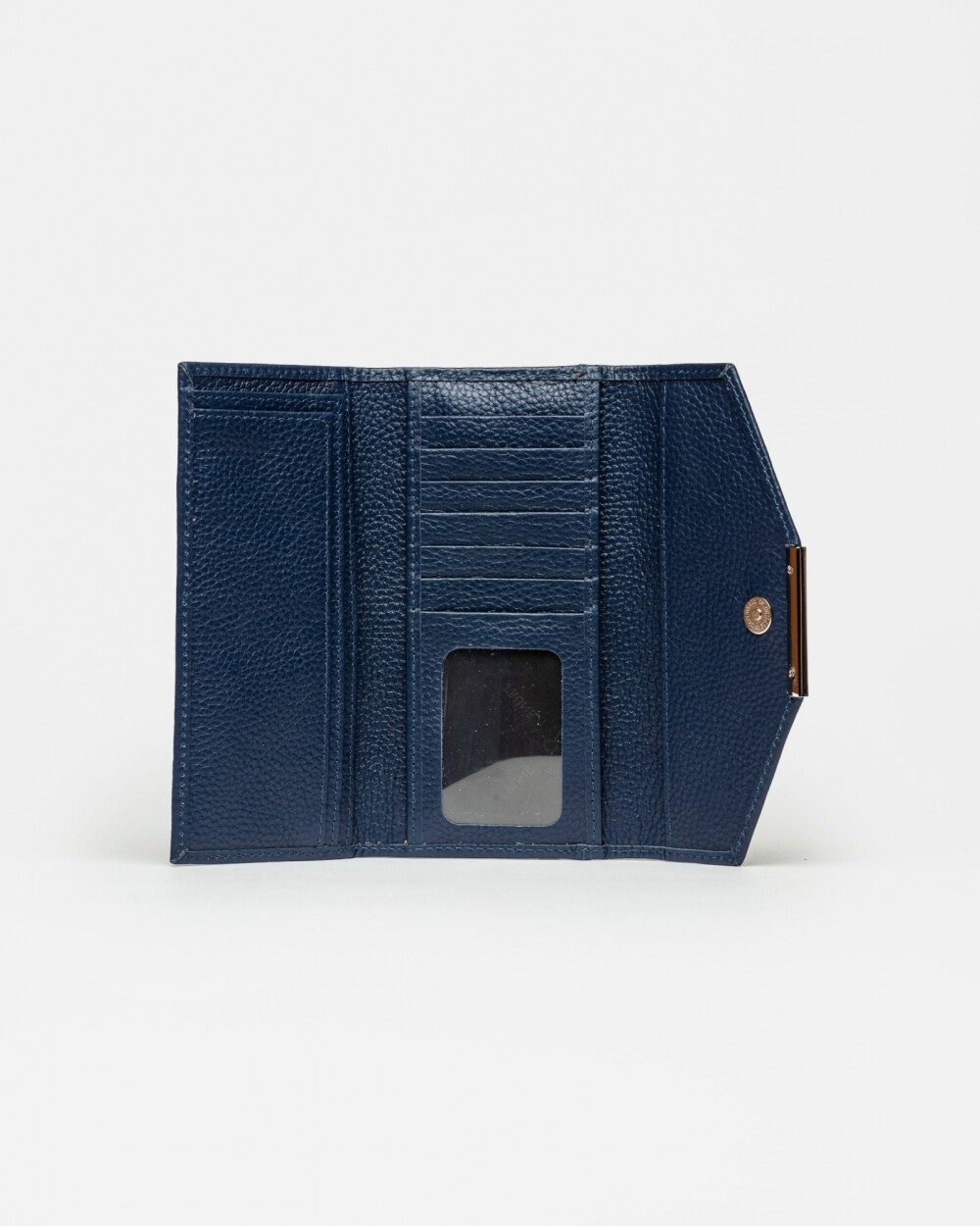 Billetera Luisa en cuero graneado Marine Blue