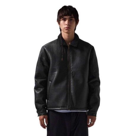 Campera Former Sherpa Leather Negro