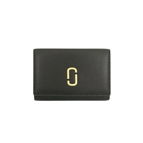 Billetera triple de cuero Negro