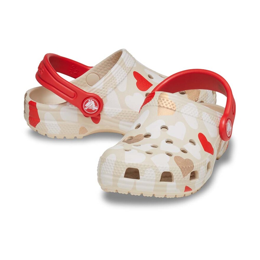 Classic Heart Print Clog T - Niños Sandstone/multi