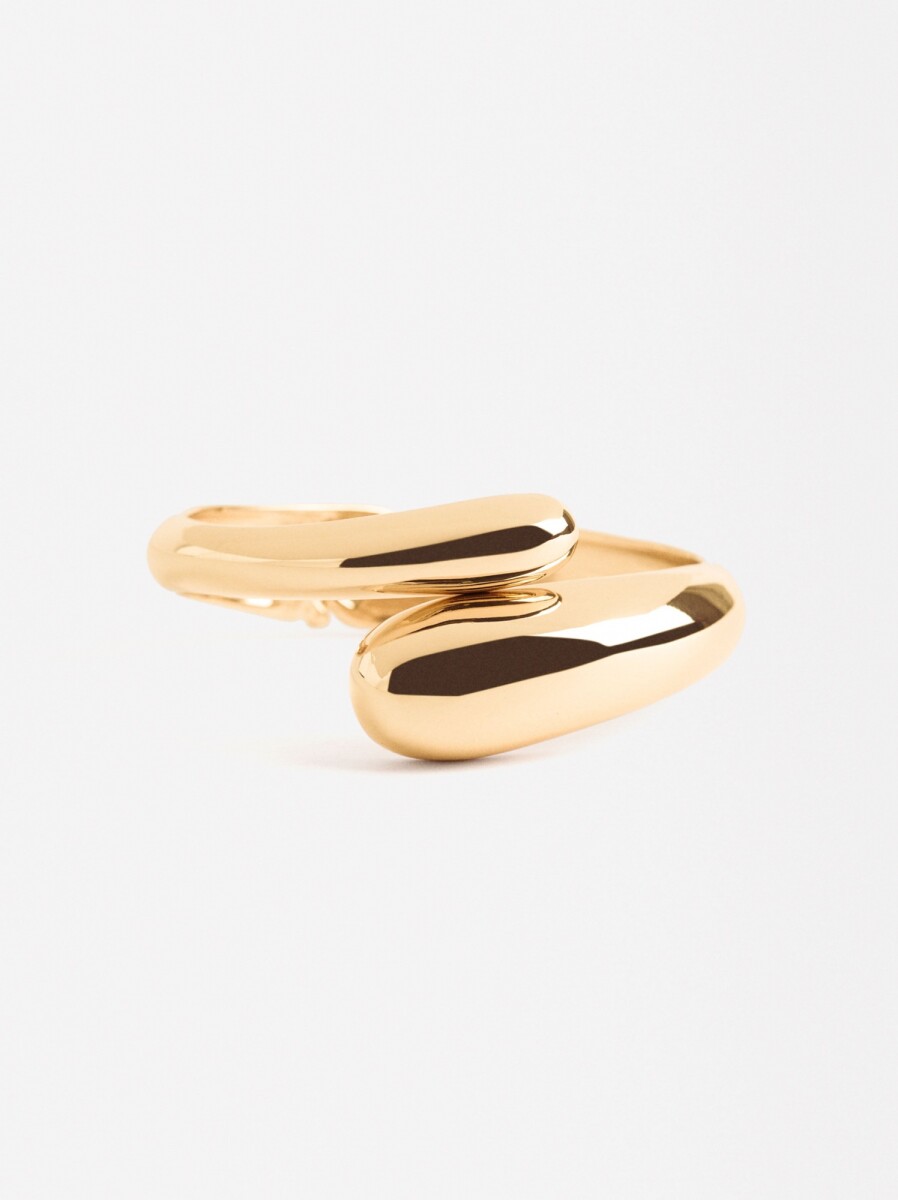 Pulsera Rígida Entrelazada - dorado 