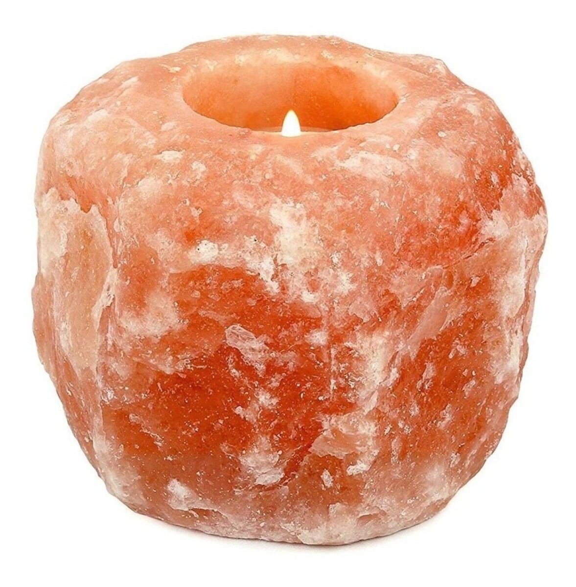 Porta Vela De Sal Del Himalaya Calidad 0.4 - 0.7kg Original - Naranja 