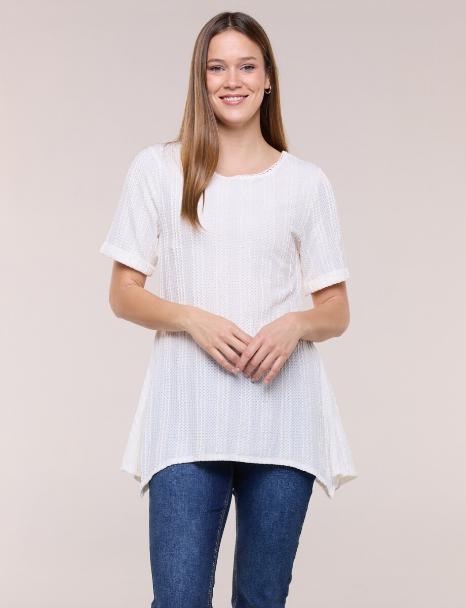 Blusa De Punto Labrado - Crudo 