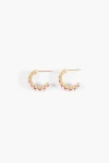 Aros acero strass fucsia 2 cm dorado
