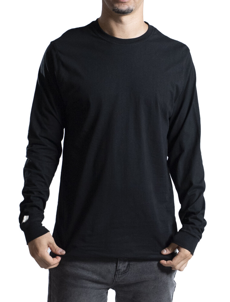 Remera Manga Larga Algodón Negro