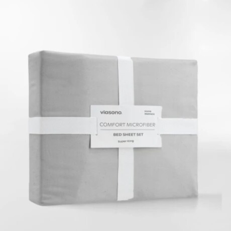 SÁBANA MICROFIBER GRIS CLARO - SUPER KING