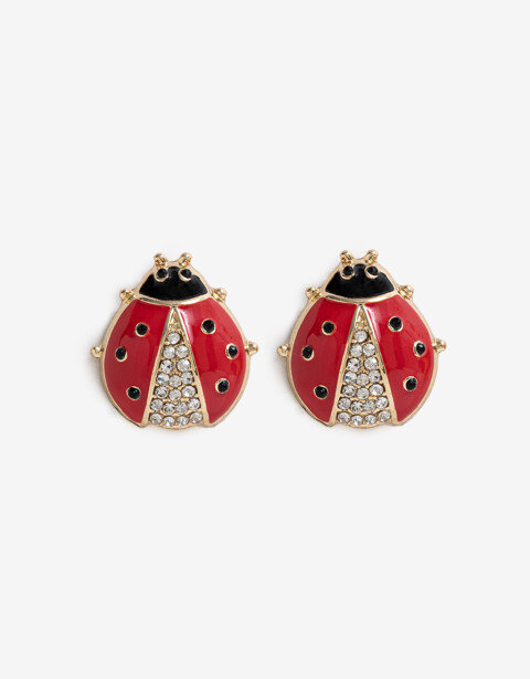 Aros Pasantes Color Aros Pasantes Lady Bug - Dorado
