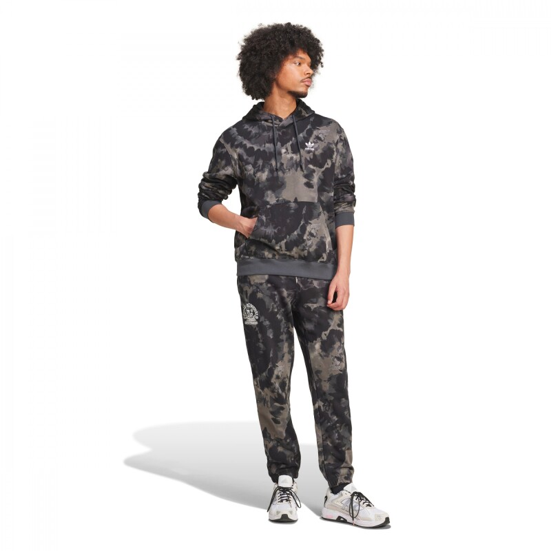 Abrigo T&D Hooded Aop de Hombre Negro
