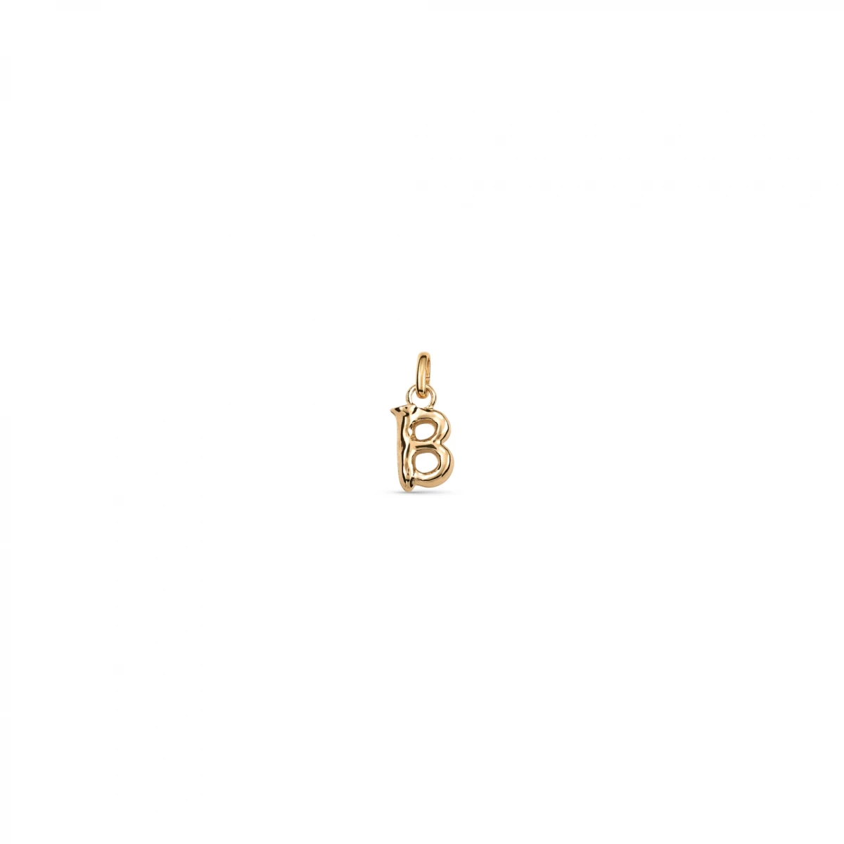 CHARM DE ALEACION DE METALES BAÑADO EN ORO DE 18 K CON FORMA DE LETRAB CON ARGOLLA - Charm 