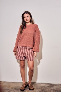 Sweater Bouclé Texturado Terracota