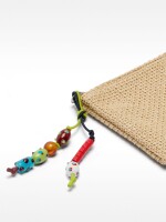 Monedero Con Efecto Rafia beige