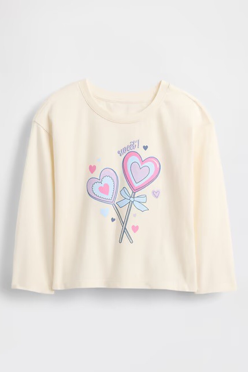 Remera Gráfico Toddler Niña Sweethearts White