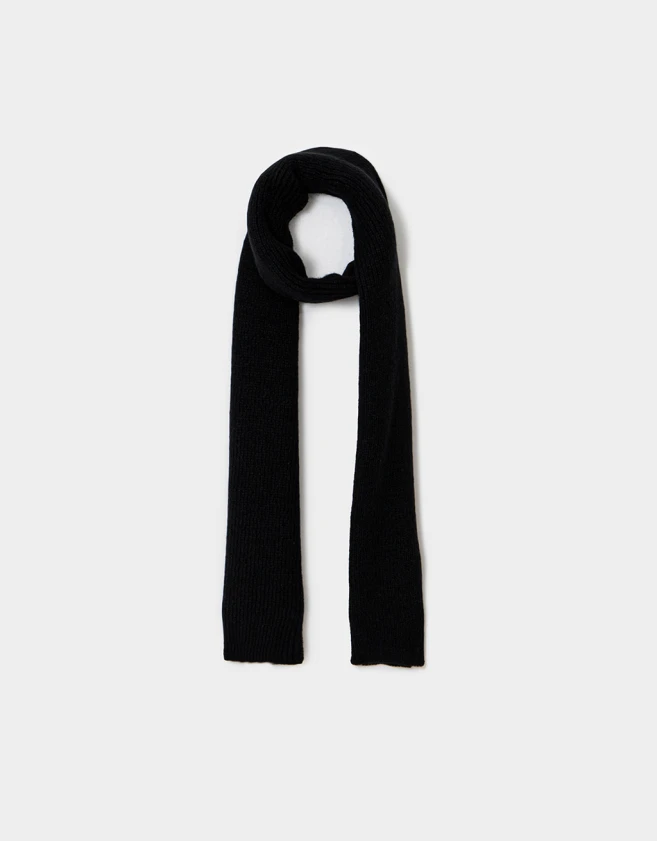 Bufandas Clasico Bufanda De Lana - Negro