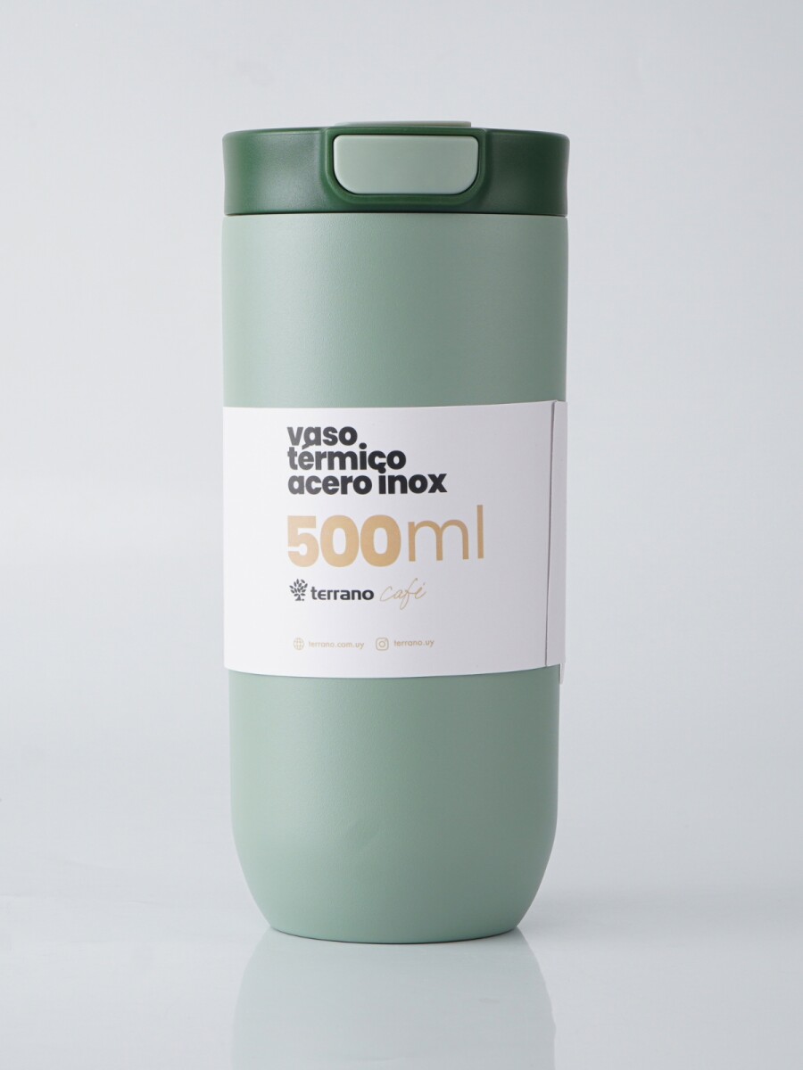 Vaso Térmico Push&Drink 500mL. - Oliva 