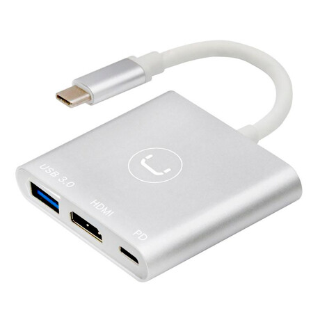Unno - Hub 3 en 1 HB1101SV - Adaptador 3 en 1 Tipo C. 001