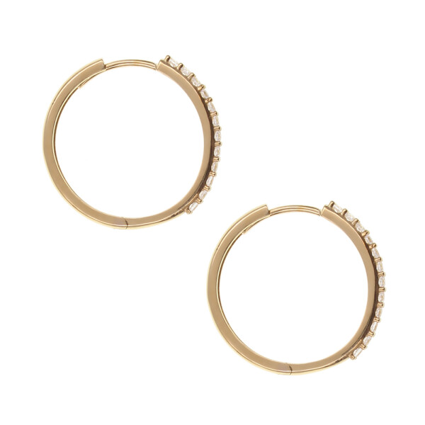 Aros en oro amarillo 18k cin circonias. N0526 Aros en oro amarillo 18k cin circonias. N0526