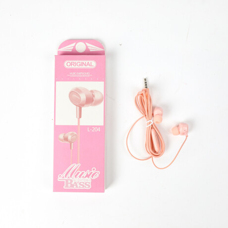 AURICULARES CON CABLE IN EAR L-204 EXTRA BASS ROSADO AURICULARES CON CABLE IN EAR L-204 EXTRA BASS ROSADO
