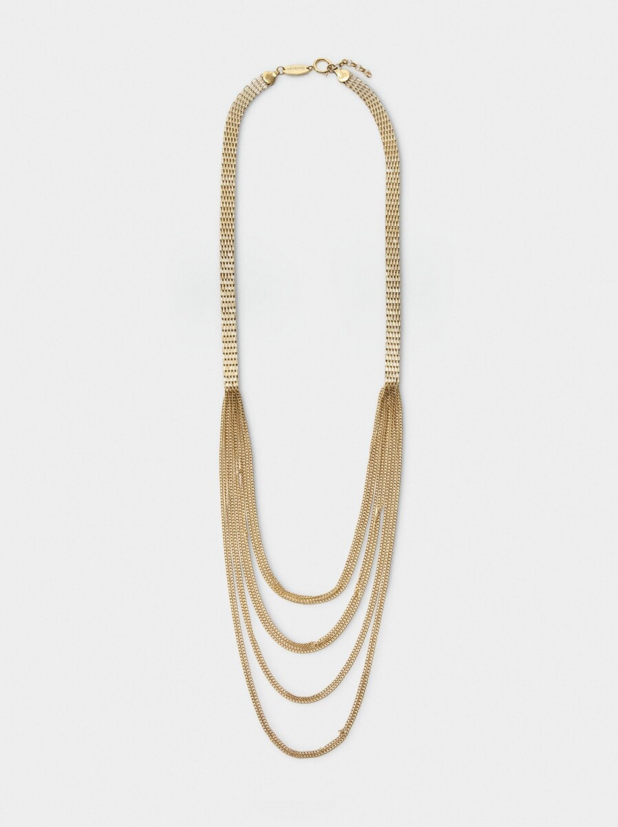 Collar Largo Con Múltiples Cadenas - dorado 