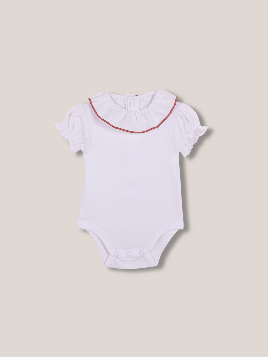 Body Con Cuello De Popelin Hilo A Contraste Blanco