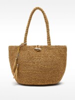 Bolso Tote De Efecto Rafia M natural