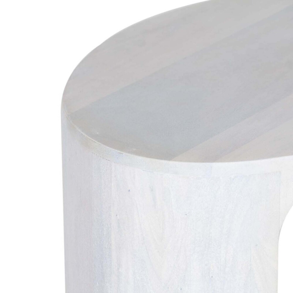 MESA AUXILIAR MADERA BLANCO OVAL
