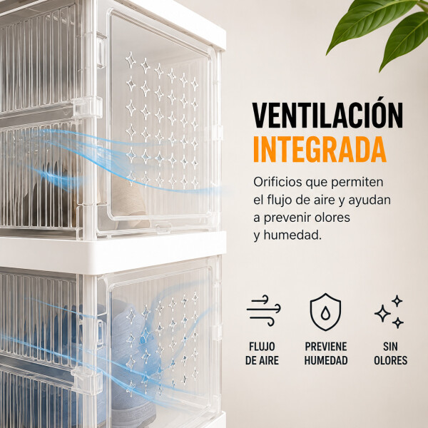 Zapatera Plegable 6 Zapatos Organizador Multiuso Ventilación Transparente 1